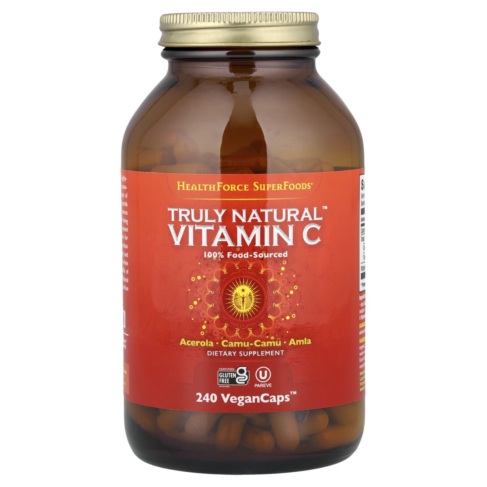 Truly Natural Vitamin C, 240 Vegan Capsules by HealthForce Superfoods - Image 1