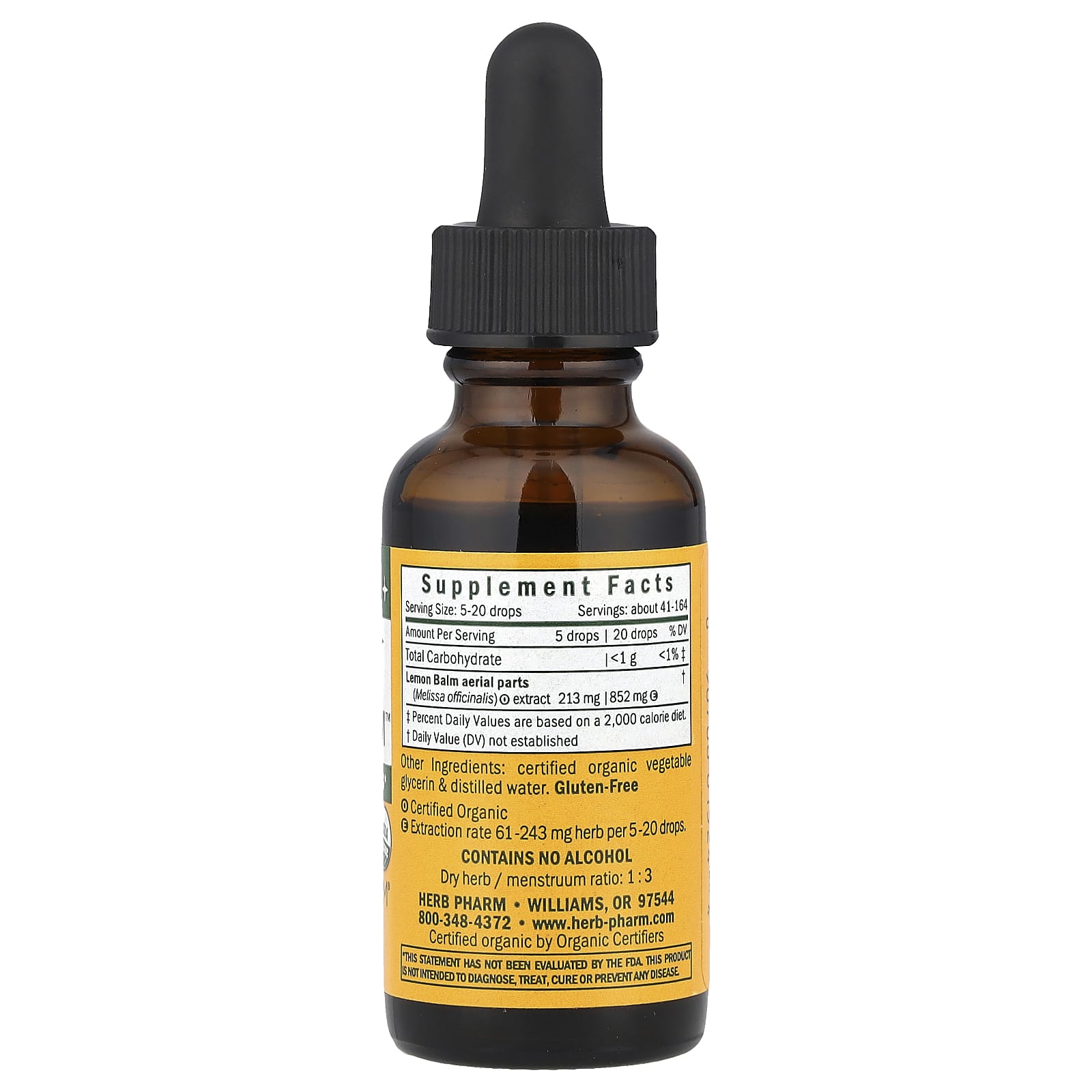 Alcohol-Free Kids Lemon Balm Calm by Herb Pharm - USDA Organic - Image 2