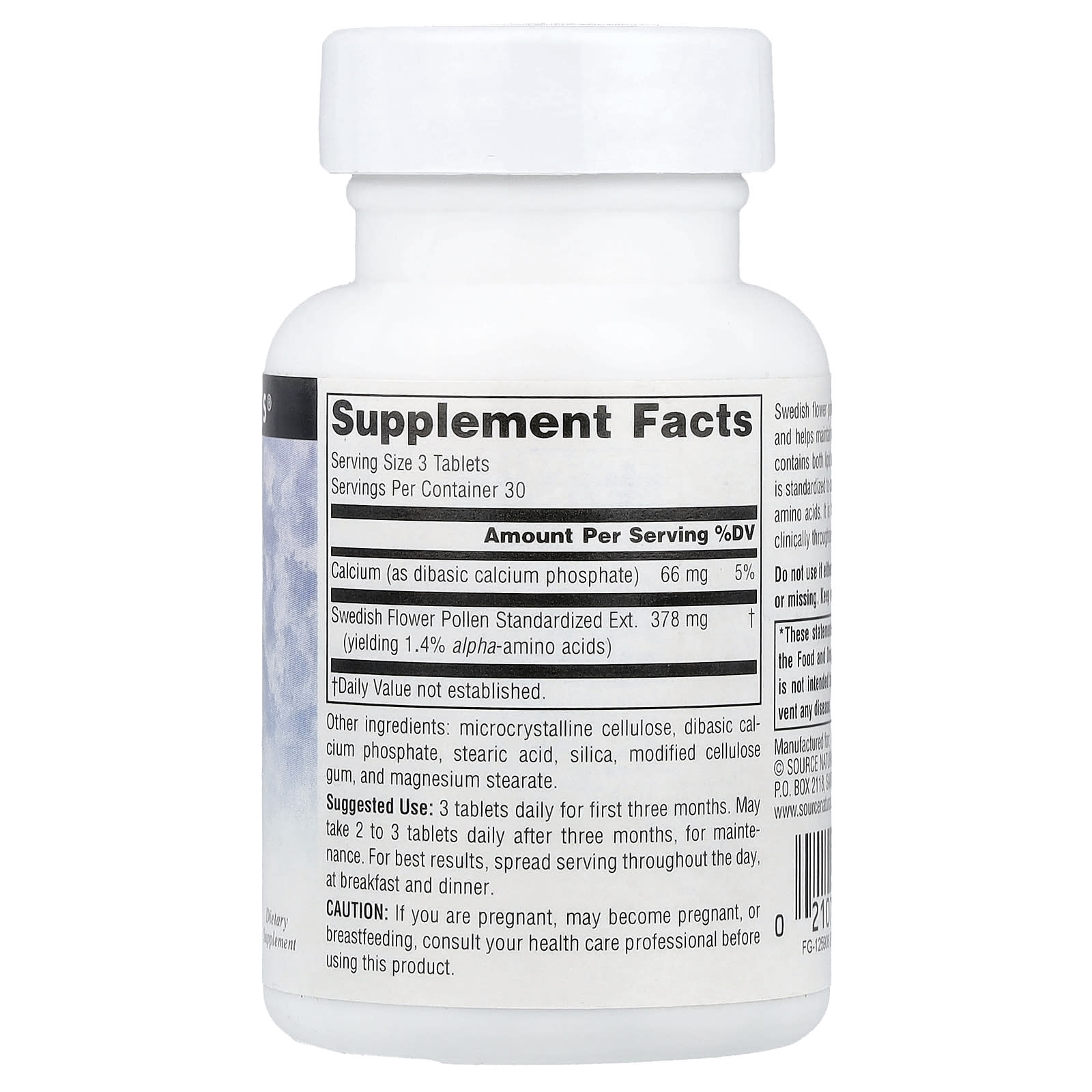 Source Naturals, Swedish Flower Pollen, 90 Tablets - Image 2