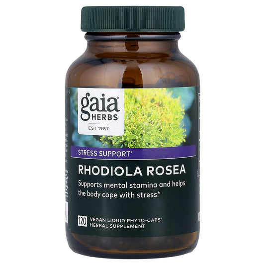 Gaia Herbs Rhodiola Rosea - Stress Support Supplement 120 Capsules - Image 1