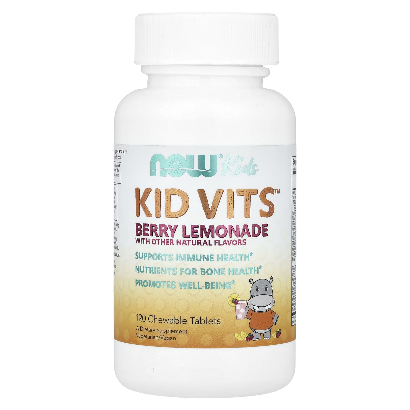 NOW Foods, Kids, Kid Vits™, Berry Lemonade, 120 Chewable Tablets - Image 1