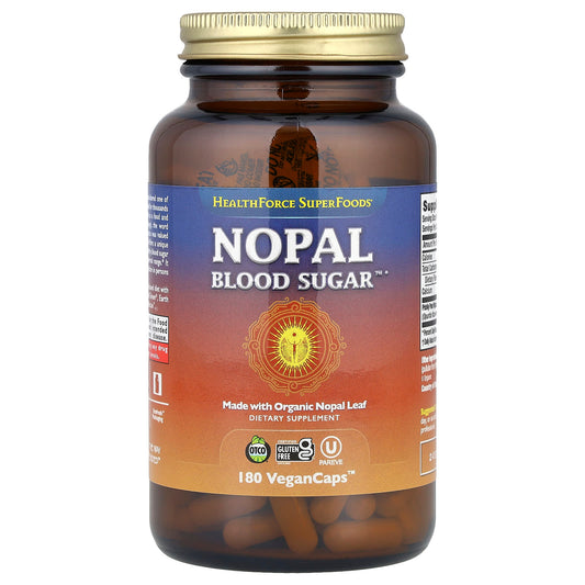Nopal Blood Sugar Support with Organic Cactus Leaf - 180 VeganCaps - Image 1