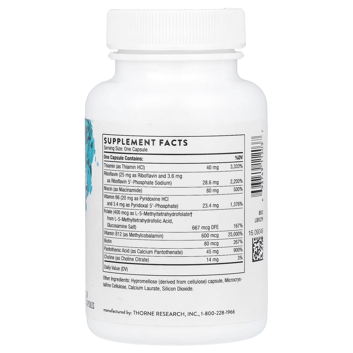 Thorne, B-Complex #12, 60 Capsules - Image 2