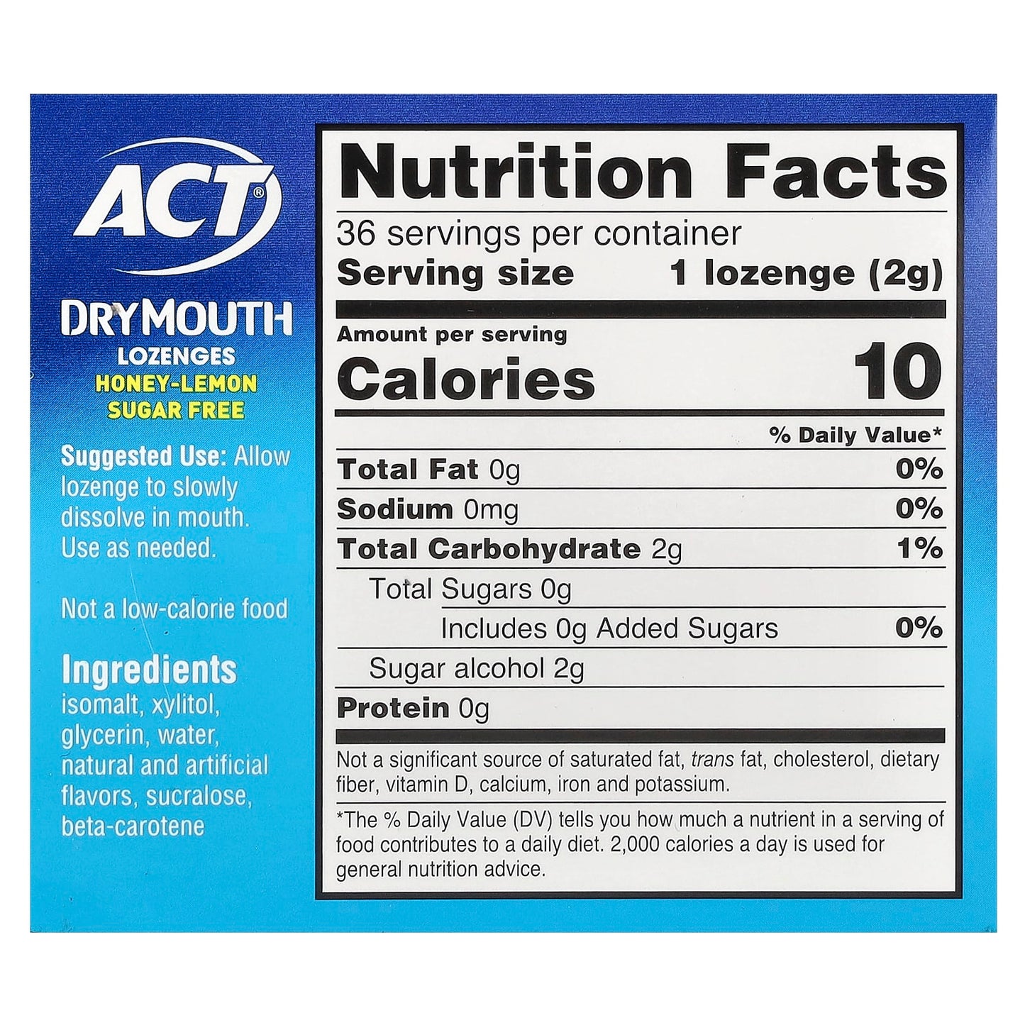 Soothe Dry Mouth with Act Lozenges - Honey-Lemon, 36 Count - Image 2