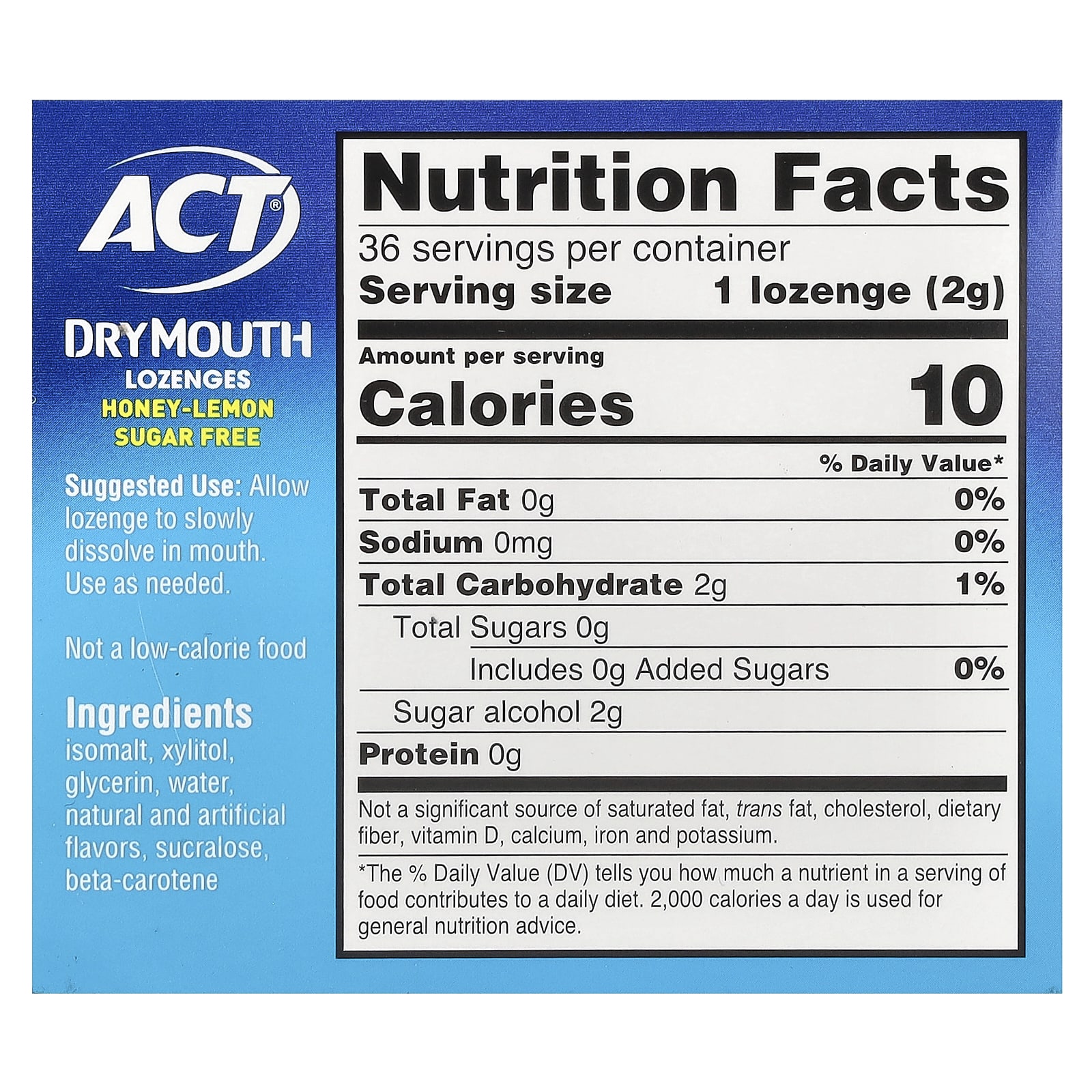 Soothe Dry Mouth with Act Lozenges - Honey-Lemon, 36 Count - Image 2