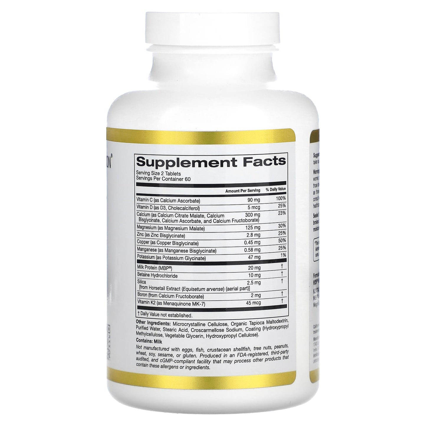 California Gold Nutrition Bone Boost with Calcium &amp; K2VITAL MK-7 - Image 2