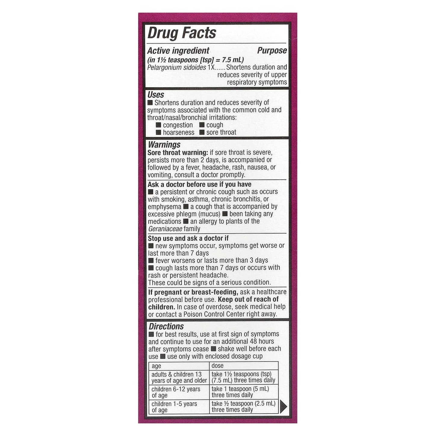 Nature's Way, Umcka, Cold Relief Syrup, Ages 1+, Cherry, 4 fl oz (120 ml) - Image 2