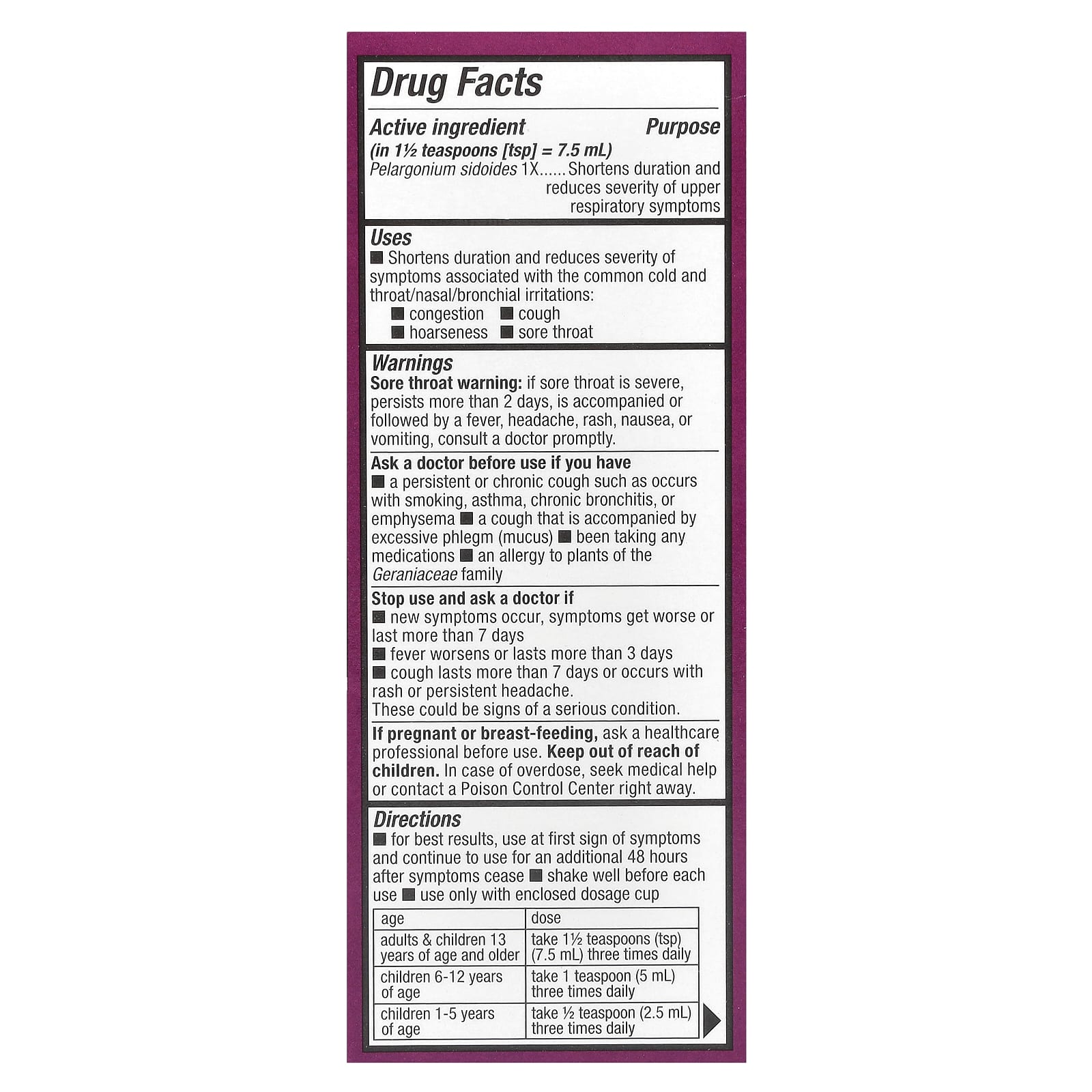 Nature's Way, Umcka, Cold Relief Syrup, Ages 1+, Cherry, 4 fl oz (120 ml) - Image 2