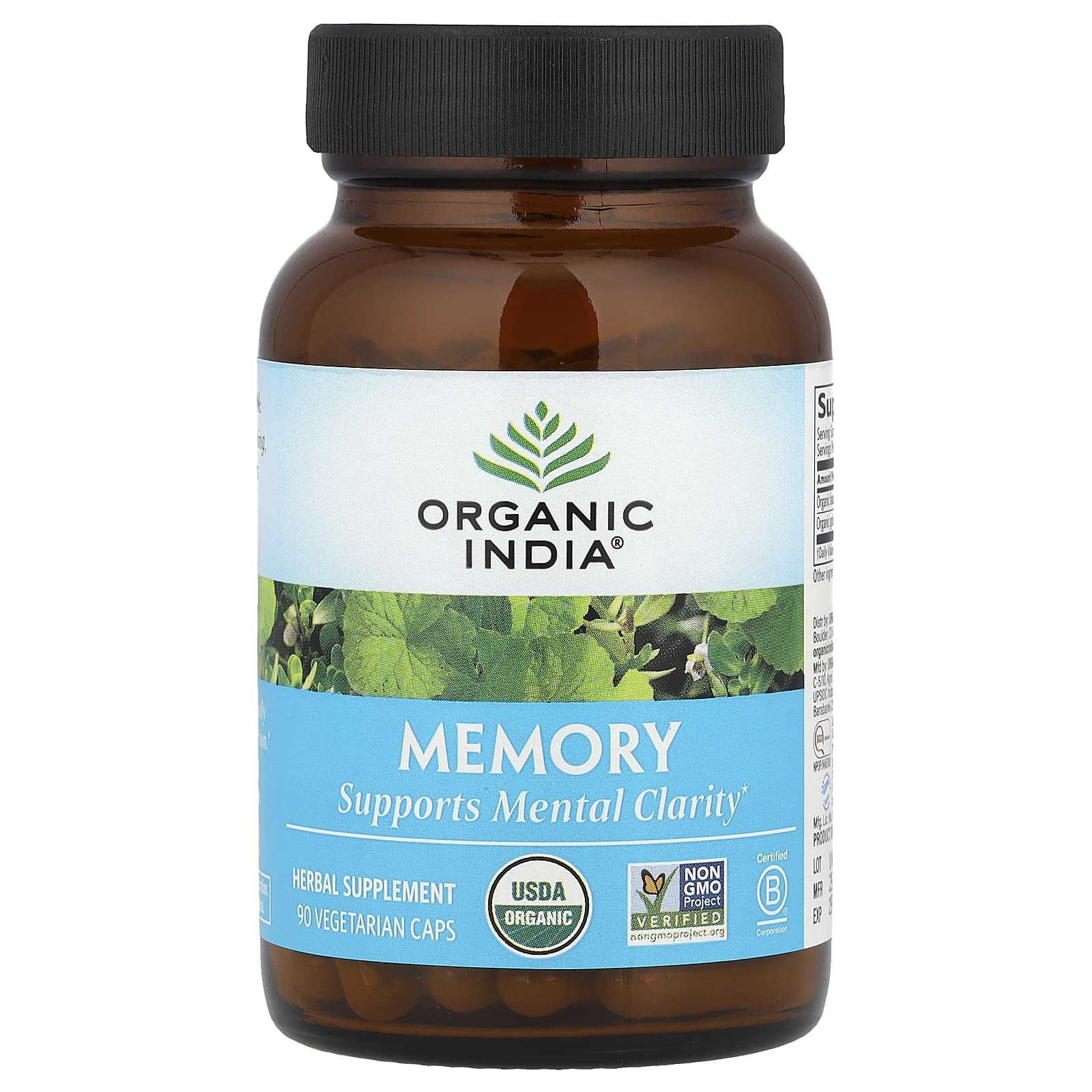 Organic India, Memory, 90 Vegetarian Caps - Image 1