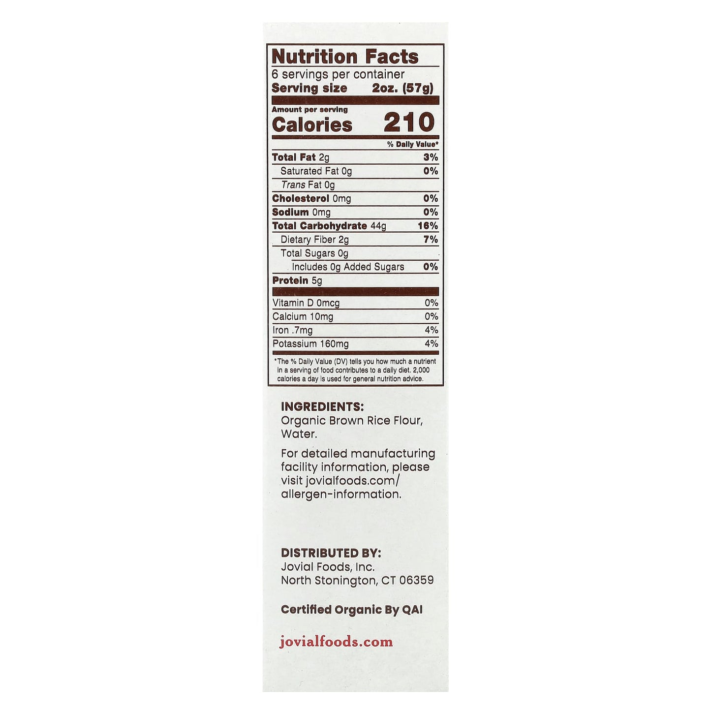 Gluten-Free Brown Rice Pasta Elbows by Jovial - USDA Organic - Image 2
