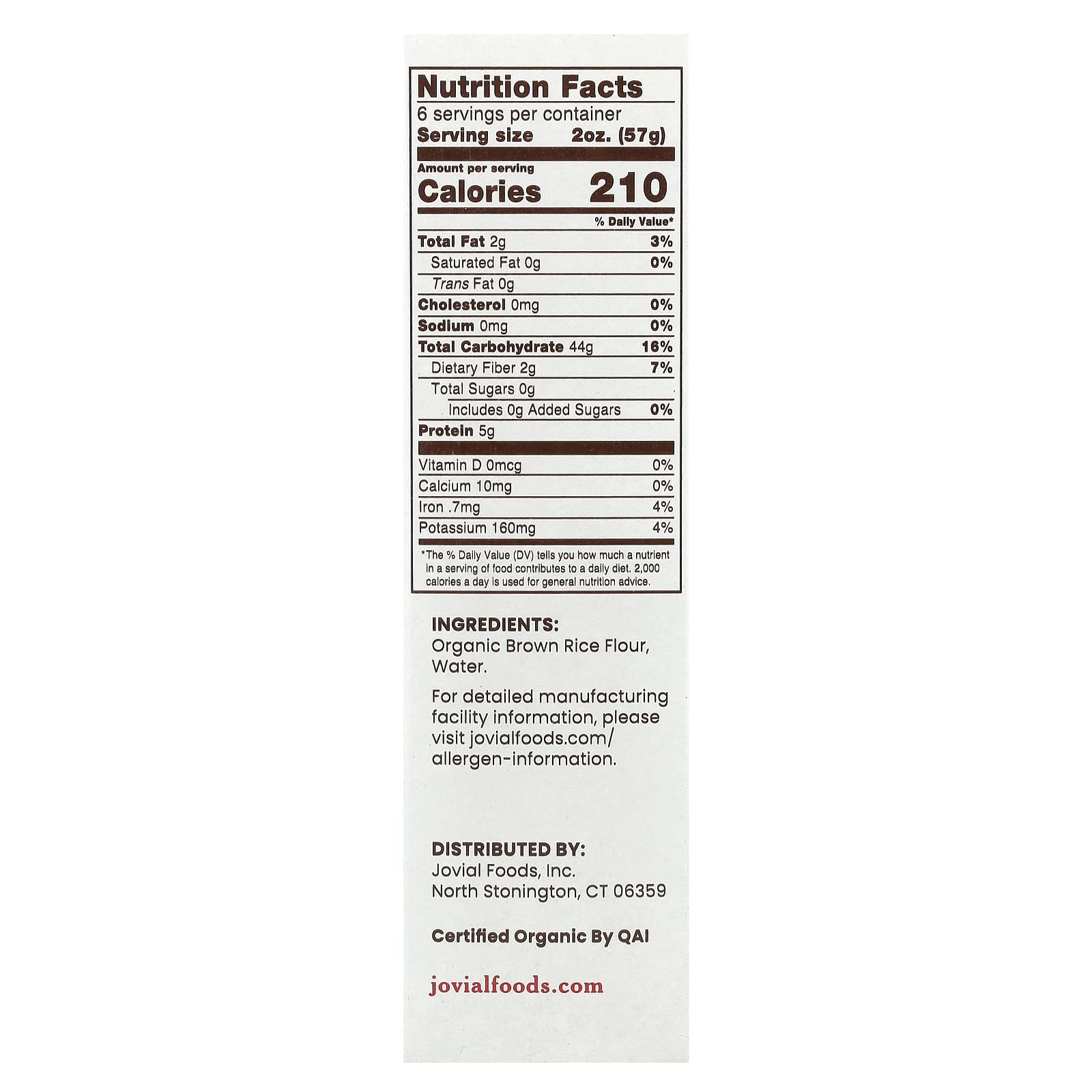 Gluten-Free Brown Rice Pasta Elbows by Jovial - USDA Organic - Image 2