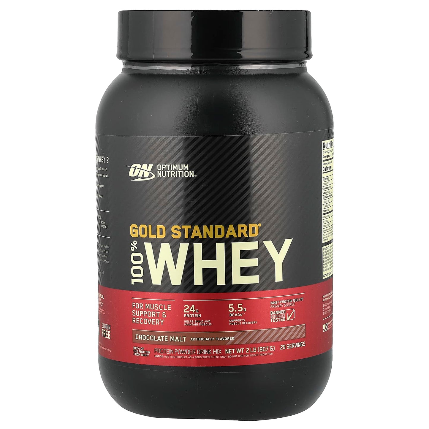 Optimum Nutrition, Gold Standard® 100% Whey, Chocolate Malt, 2 lb (907 g) - Image 1