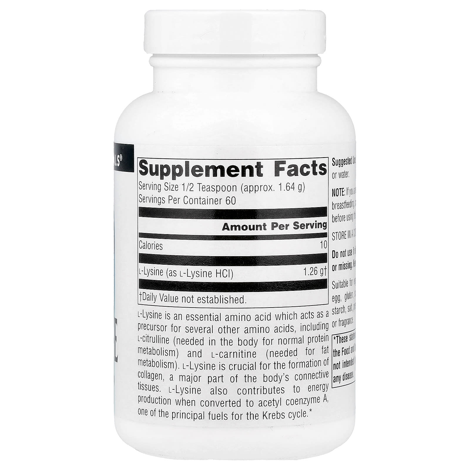 Source Naturals, L-Lysine Powder, 3.53 oz (100 g) - Image 2