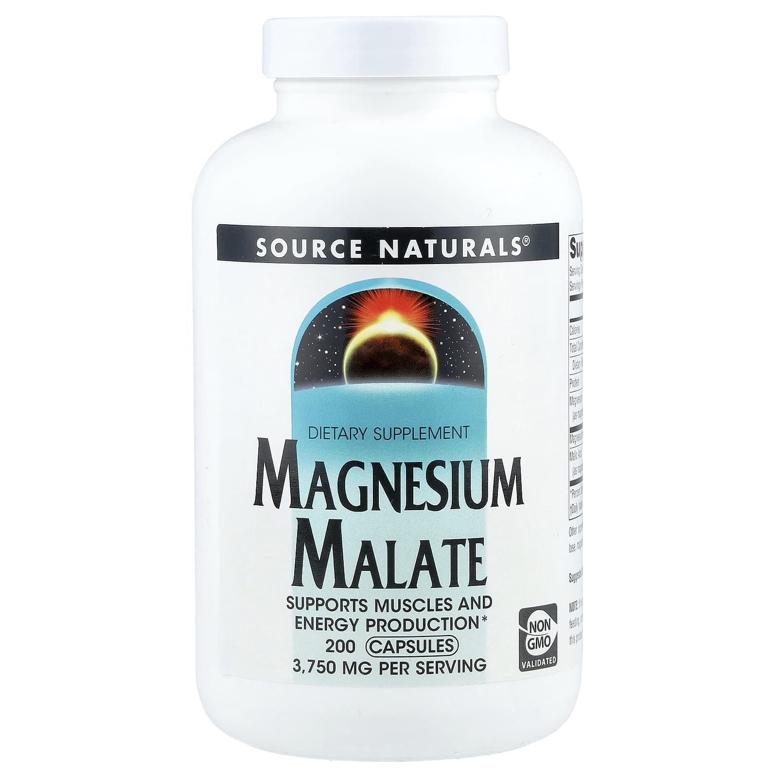 Source Naturals, Magnesium Malate, 200 Capsules - Image 1