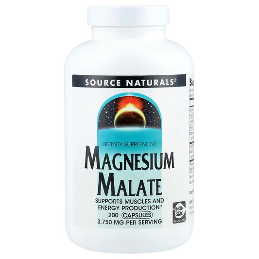 Source Naturals, Magnesium Malate, 200 Capsules - Image 1