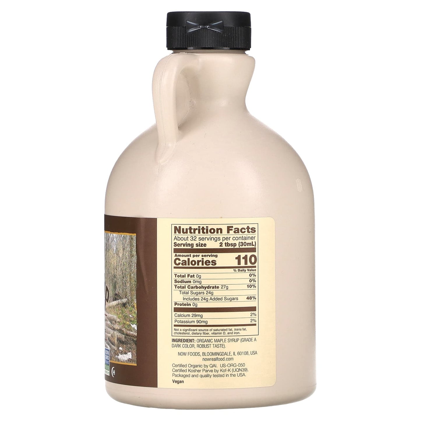 NOW Foods, Real Food, Organic Maple Syrup, Grade A, Dark Color, 32 fl oz (946 ml) - Image 2
