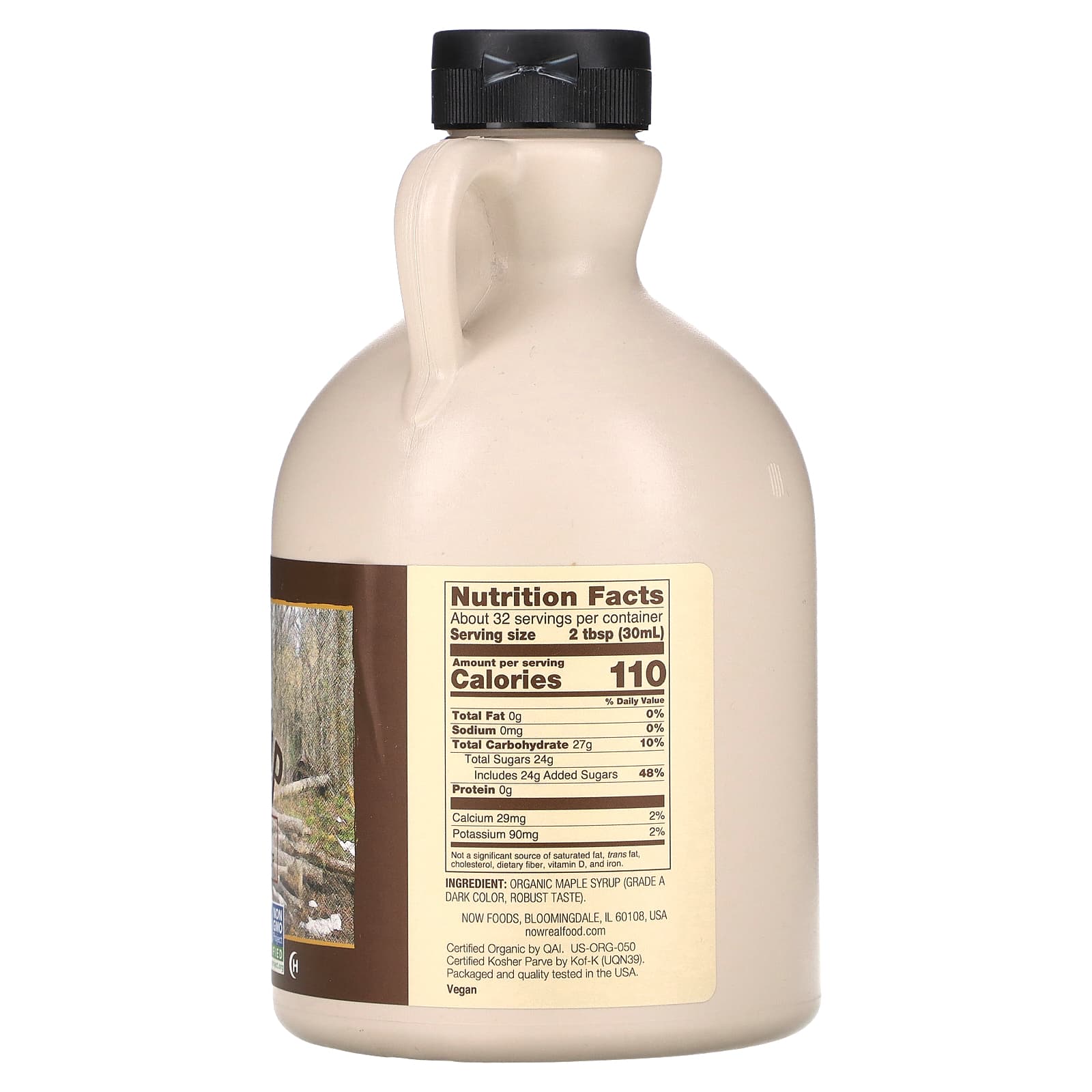 NOW Foods, Real Food, Organic Maple Syrup, Grade A, Dark Color, 32 fl oz (946 ml) - Image 2