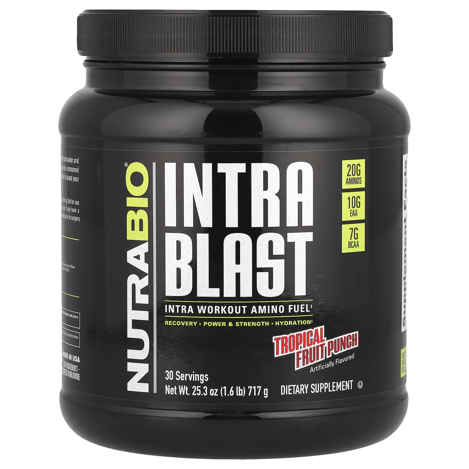 NutraBio, Intra Blast, Intra Workout Amino Fuel, Tropical Fruit Punch, 1.6 lb (717 g) - Image 1