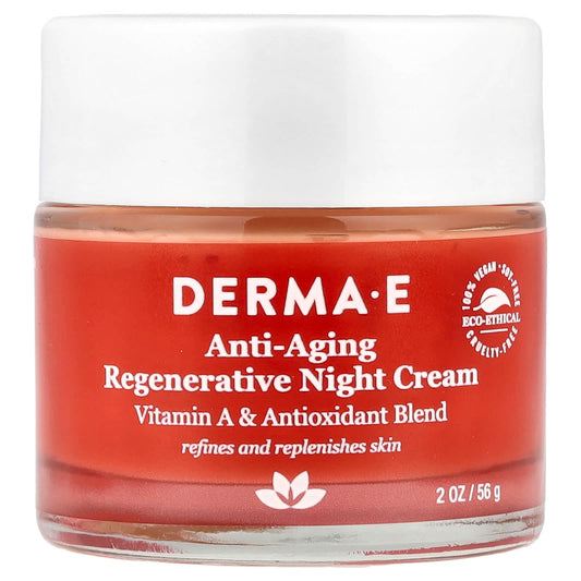 Derma E Anti-Aging Regenerative Night Cream, 2 oz (56 g) | Vegan, Cruelty-Free, Eco-Friendly - Image 1