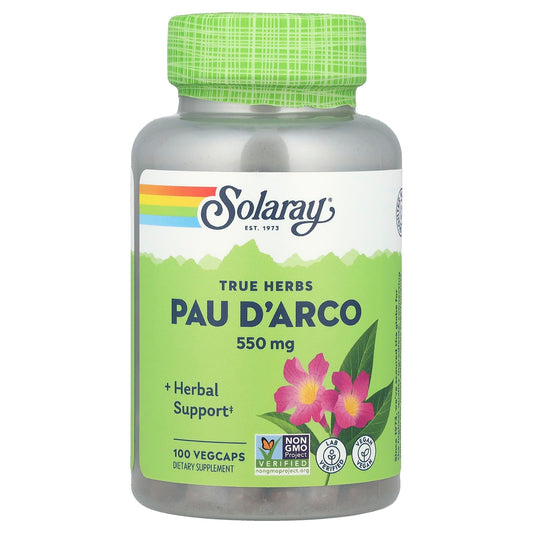 Solaray, True Herbs, Pau D'Arco, 550 mg, 100 VegCaps - Image 1