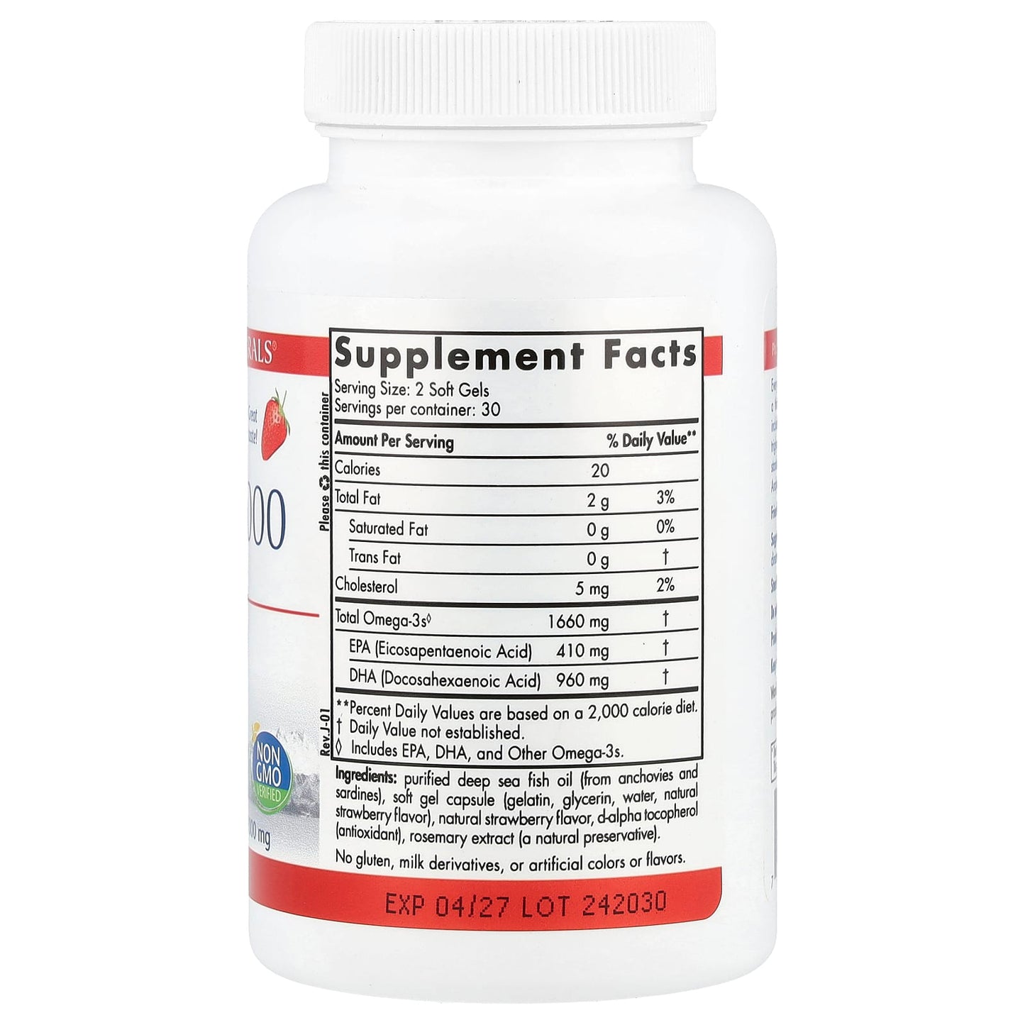 Nordic Naturals, ProDHA™ 1000, Strawberry, 60 Softgels - Image 2