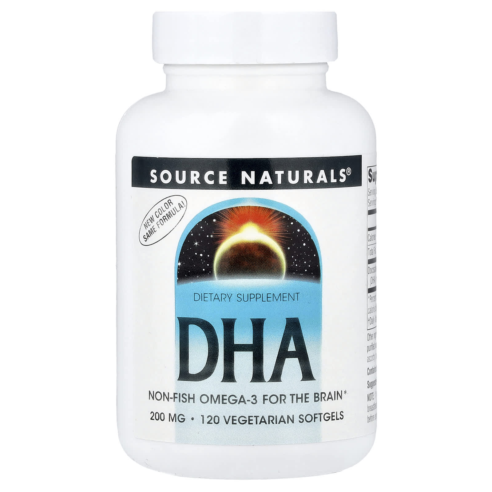 Source Naturals, DHA, 200 mg, 120 Vegetarian Softgels - Image 1