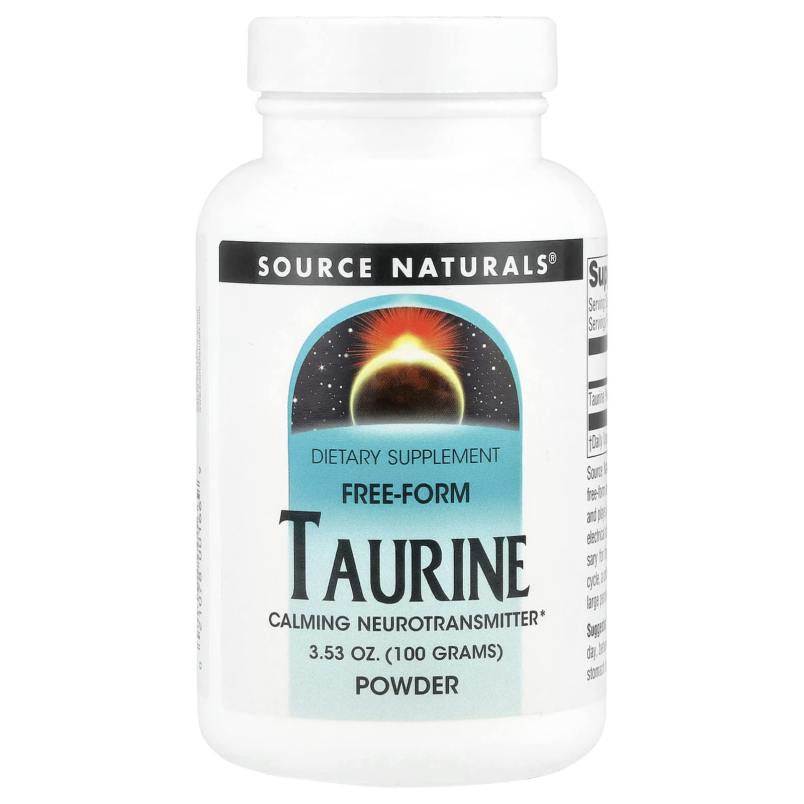 Source Naturals, Taurine Powder, 3.53 oz (100 g) - Image 1
