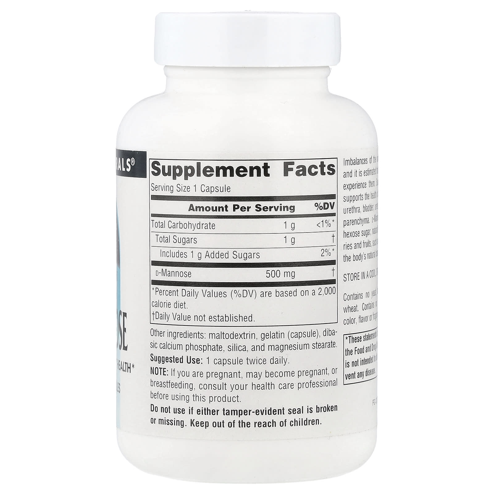 Source Naturals, D-Mannose, 60 Capsules - Image 2