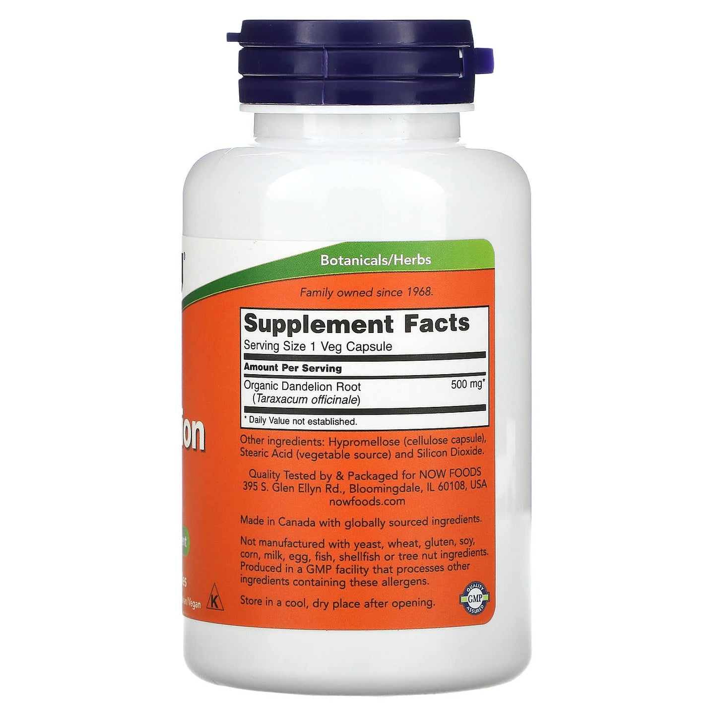 NOW Foods, Dandelion Root, 500 mg, 100 Veg Capsules - Image 2