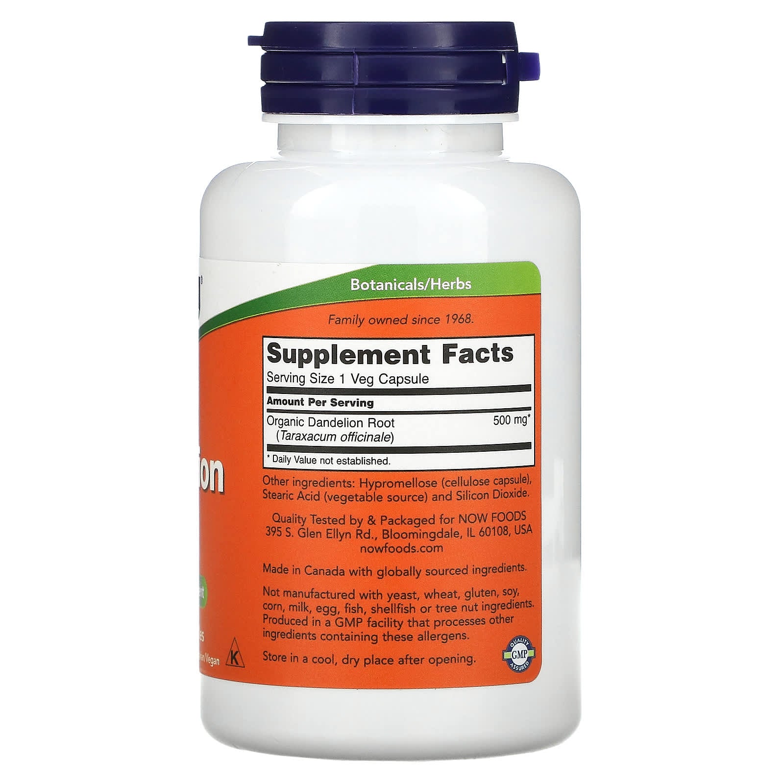 NOW Foods, Dandelion Root, 500 mg, 100 Veg Capsules - Image 2