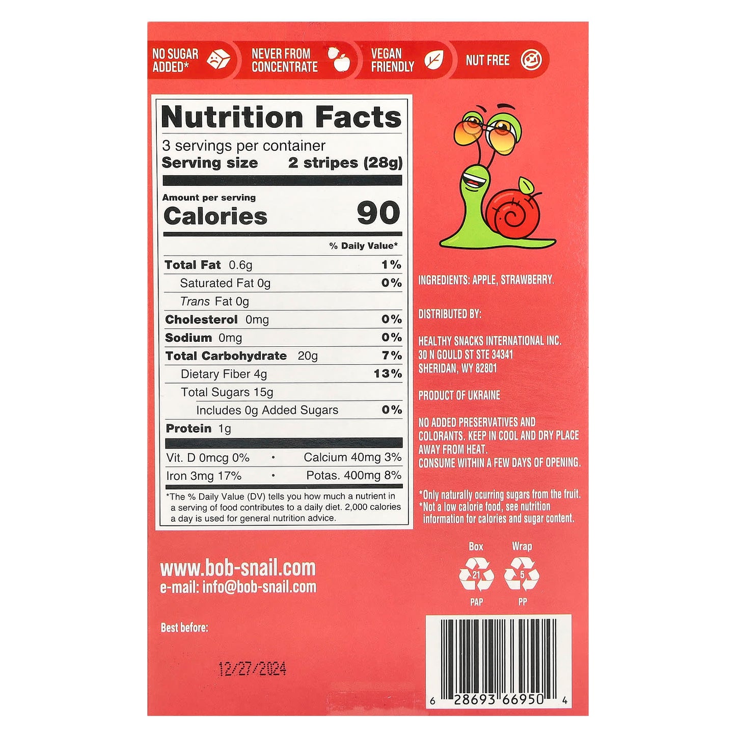 Delicious Fruit Stripes by Bob Snail - 0.49 oz, Vegan & Non-GMO - Image 2