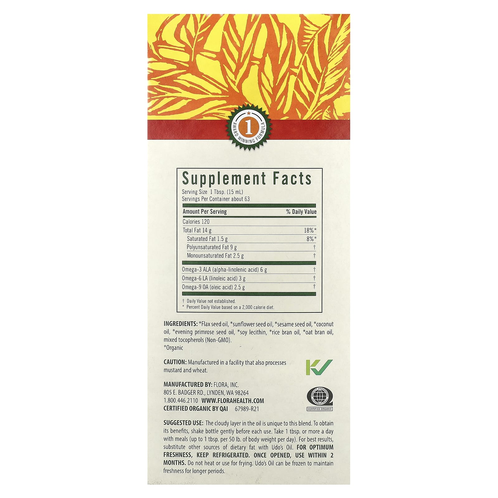 Boost Your Health with Flora's Organic Udo's Oil 3-6-9 Blend - Image 2