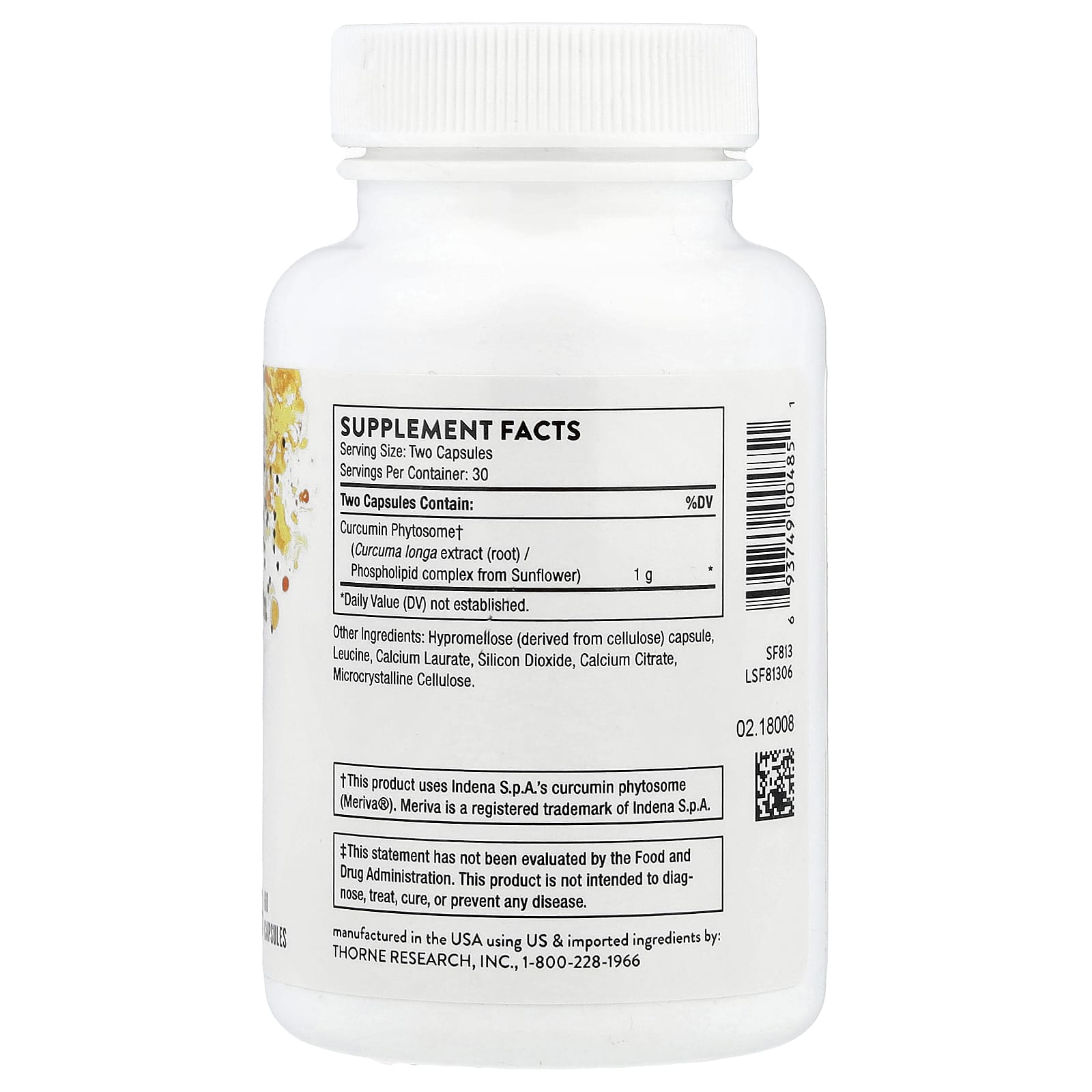 Thorne, Curcumin Phytosome, 60 Capsules (500 mg per Capsule)