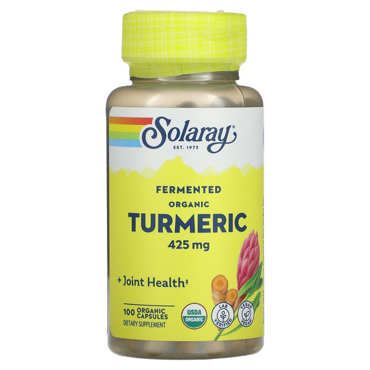 Solaray, Fermented Organic Turmeric, 425 mg, 100 Organic Capsules - Image 1