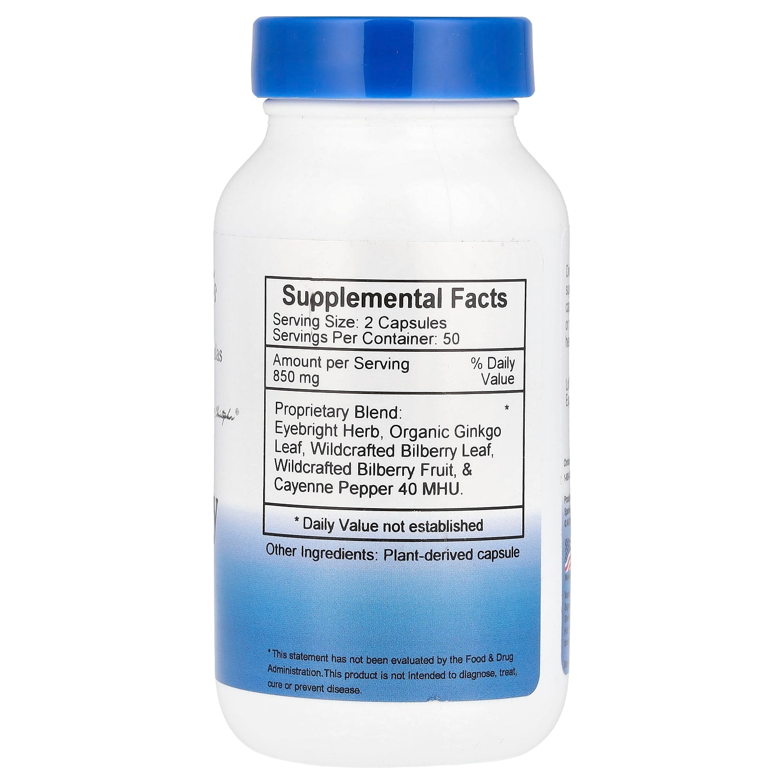 Christopher's Original Formulas, Bilberry Eye, 850 mg, 100 Vegetarian Caps (425 mg per Capsule)