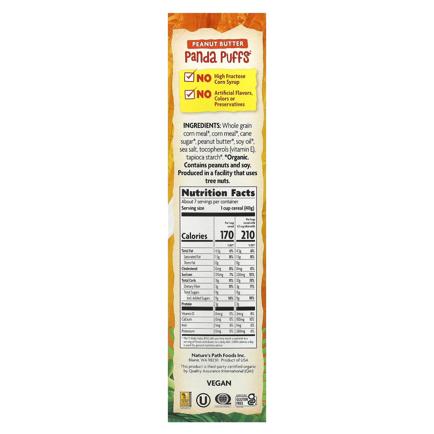 Nature's Path, EnviroKidz, Organic Peanut Butter Panda Puffs® Cereal, 10.6 oz (300 g) - Image 2