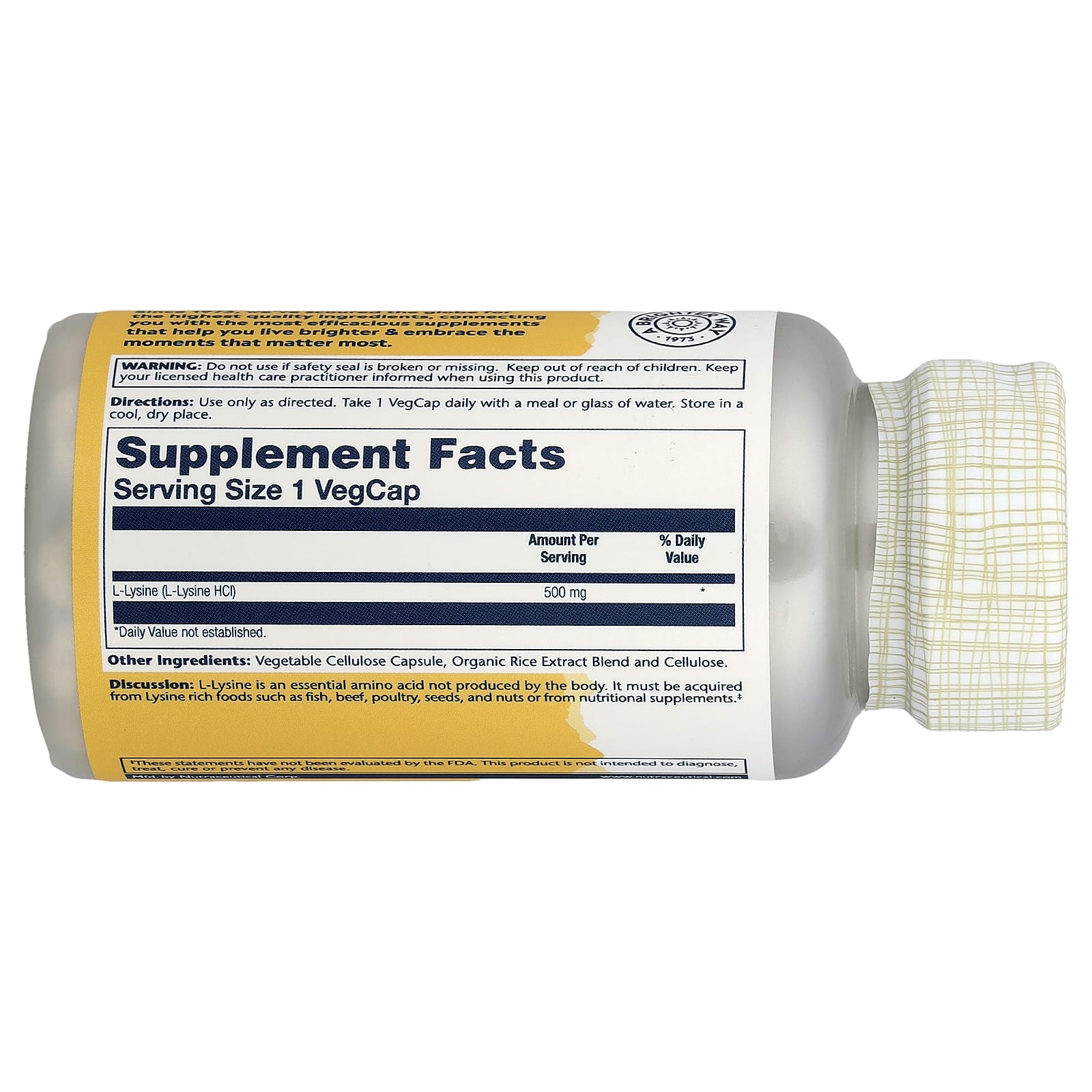 Solaray, L-Lysine, 500 mg, 60 VegCaps - Image 2