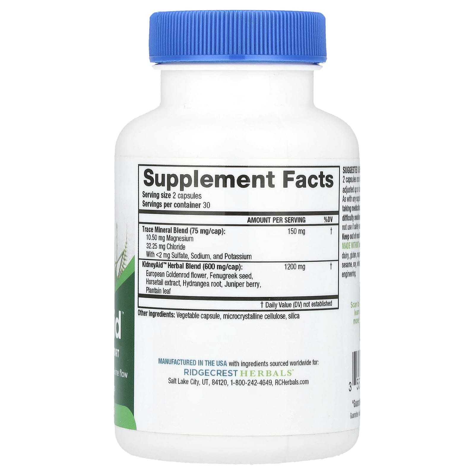RidgeCrest Herbals, KidneyAid™, 60 Caps - Image 2