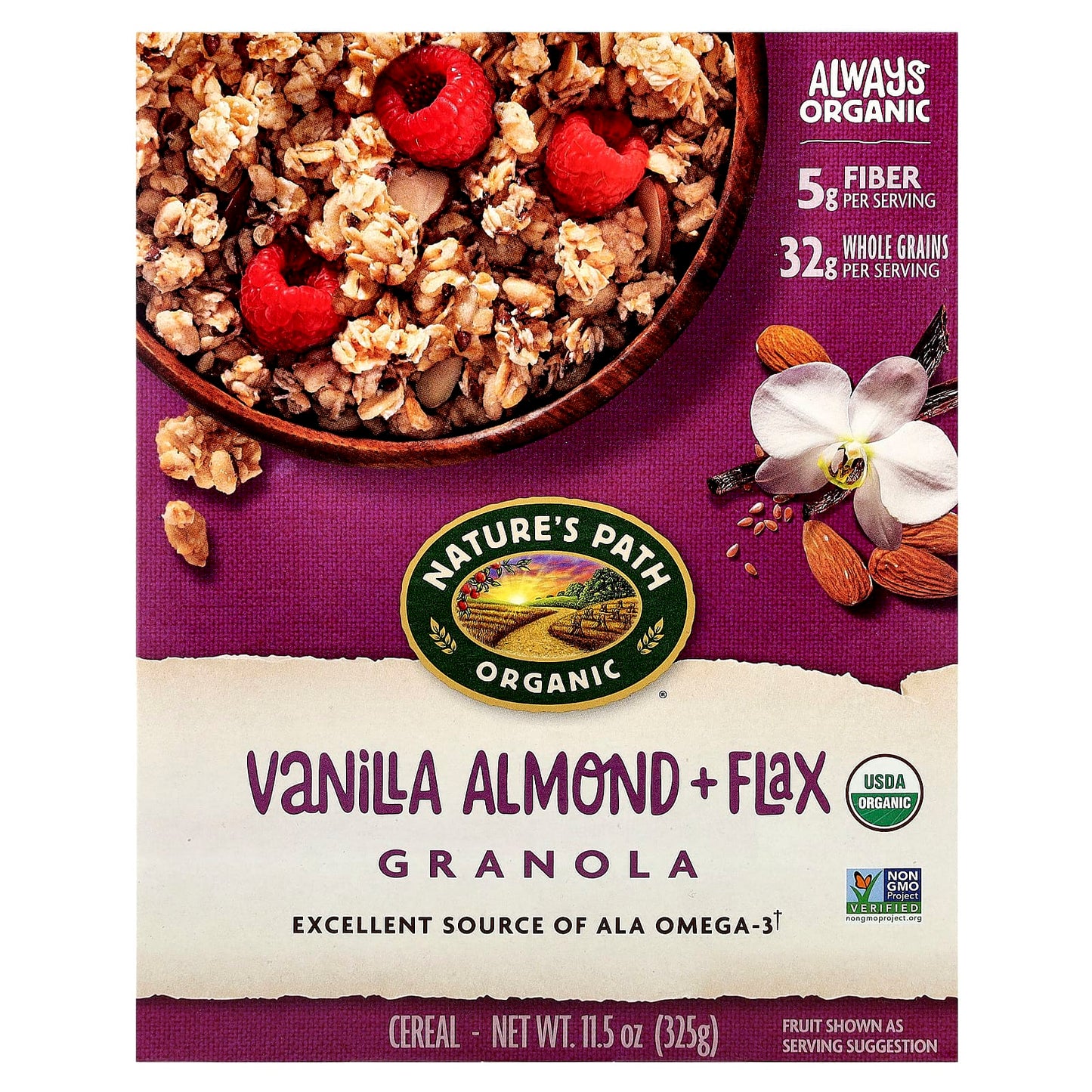 Nature's Path, Organic Vanilla Almond + Flax Granola Cereal, 11.5 oz (325 g) - Image 1