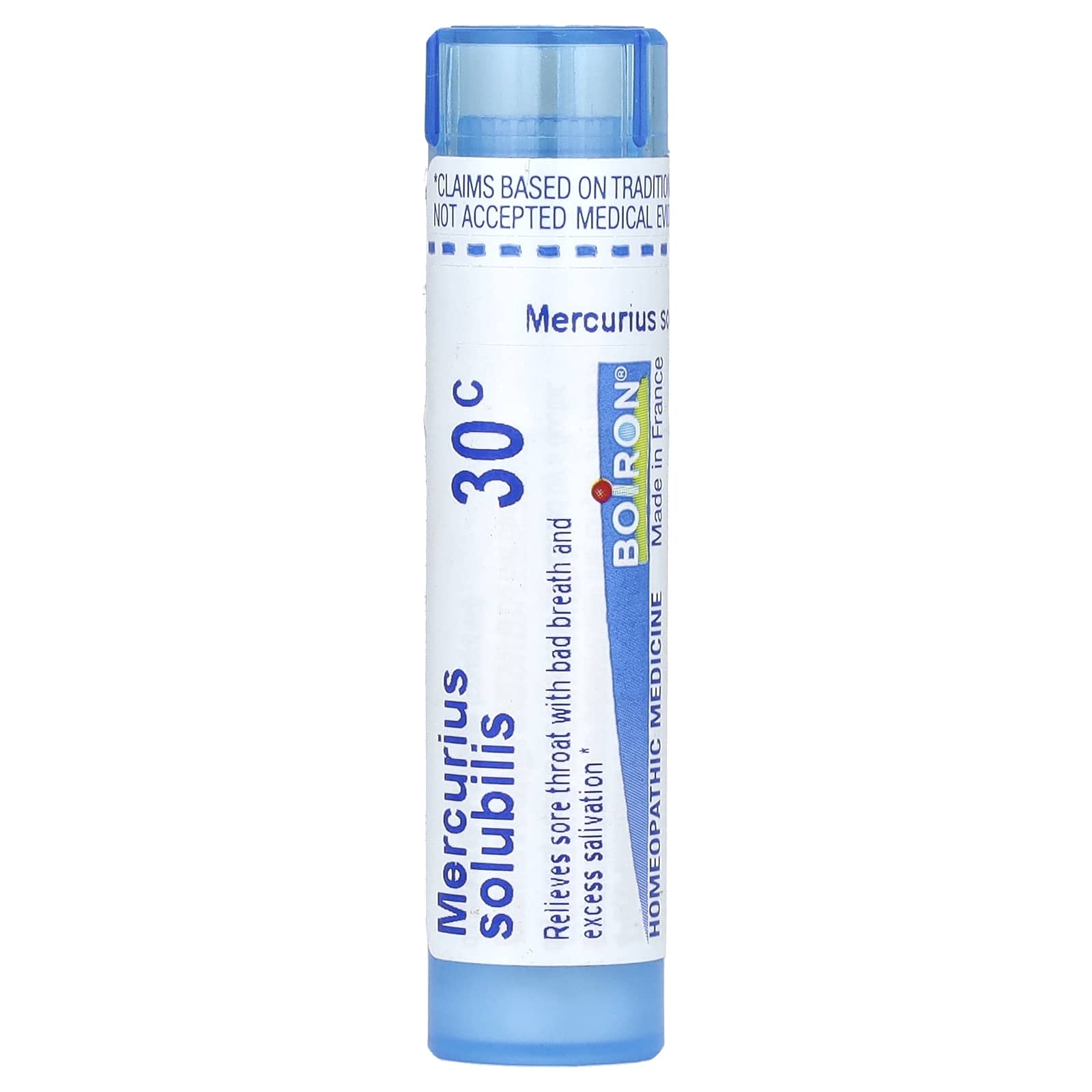 Boiron Mercurius Solubilis Homeopathic Sore Throat Relief 80 Pellets - Image 1