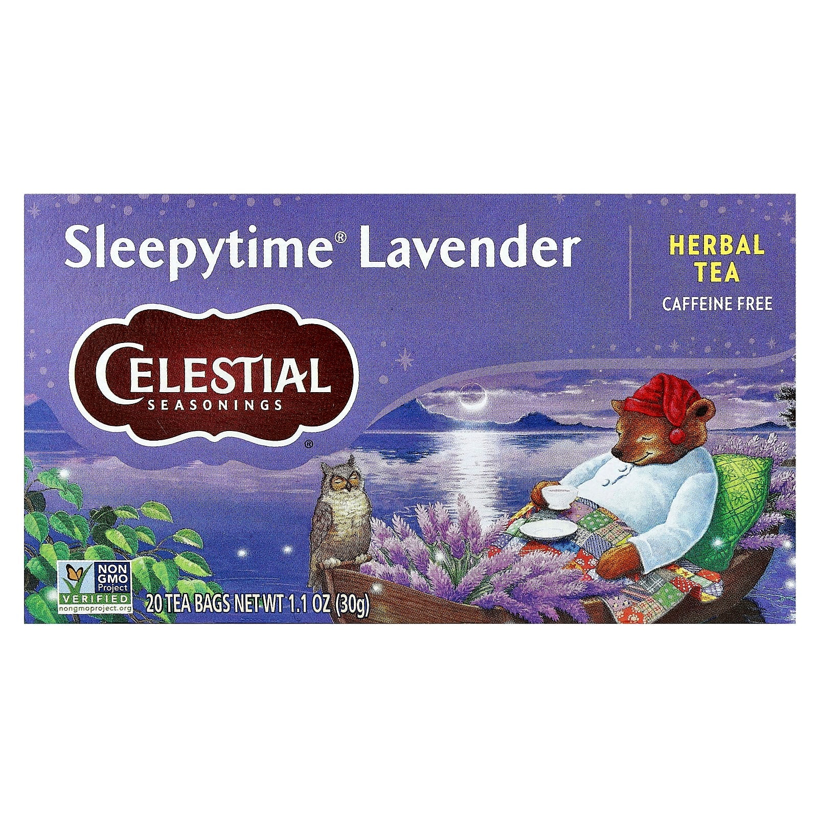 Celestial Seasonings Sleepytime Lavender Herbal Tea - Caffeine Free, 20 Tea Bags - Image 1