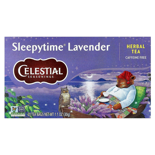 Celestial Seasonings Sleepytime Lavender Herbal Tea - Caffeine Free, 20 Tea Bags - Image 1