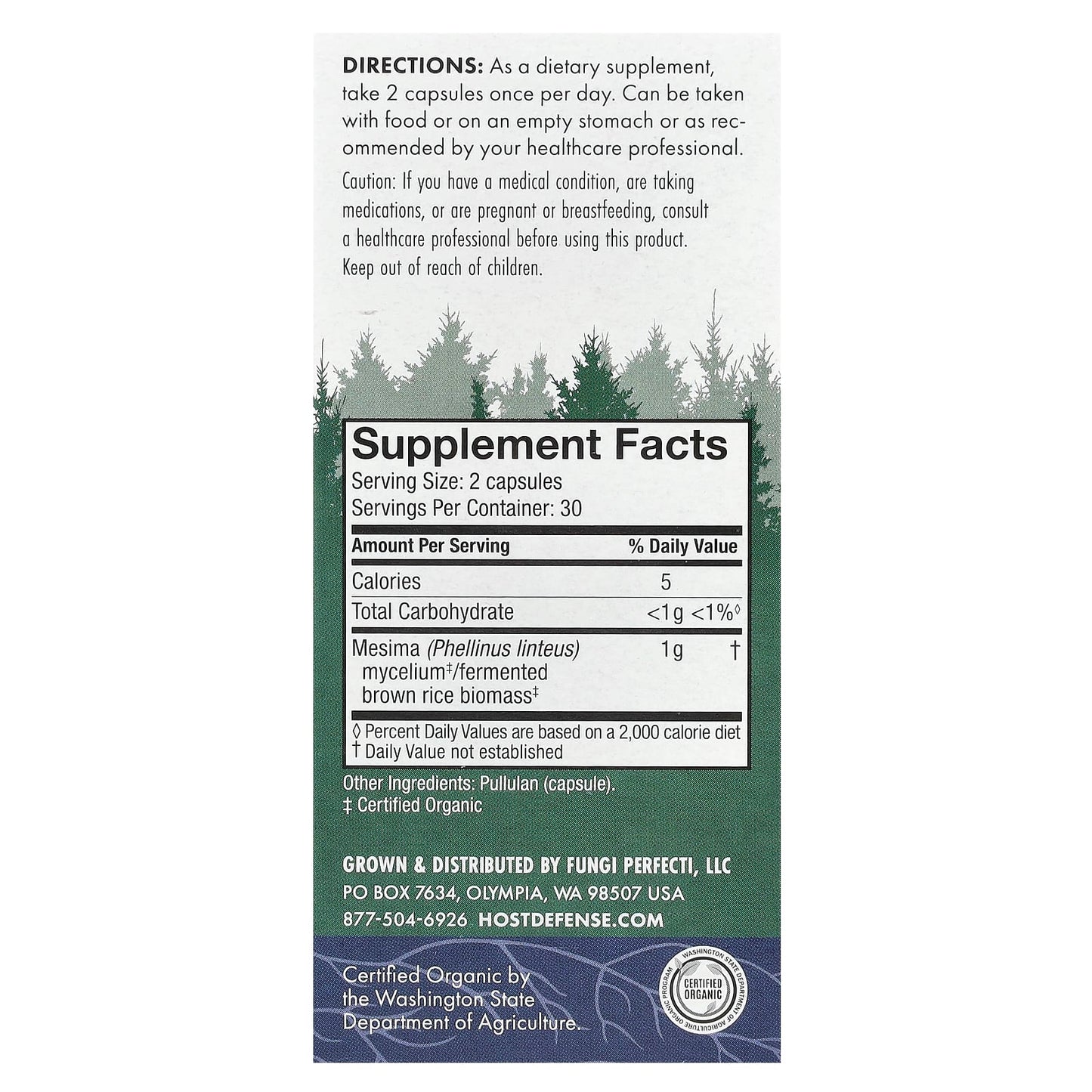 Host Defense Mesima Mushrooms 60 Capsules, Non-GMO, Vegan, Organic - Image 2