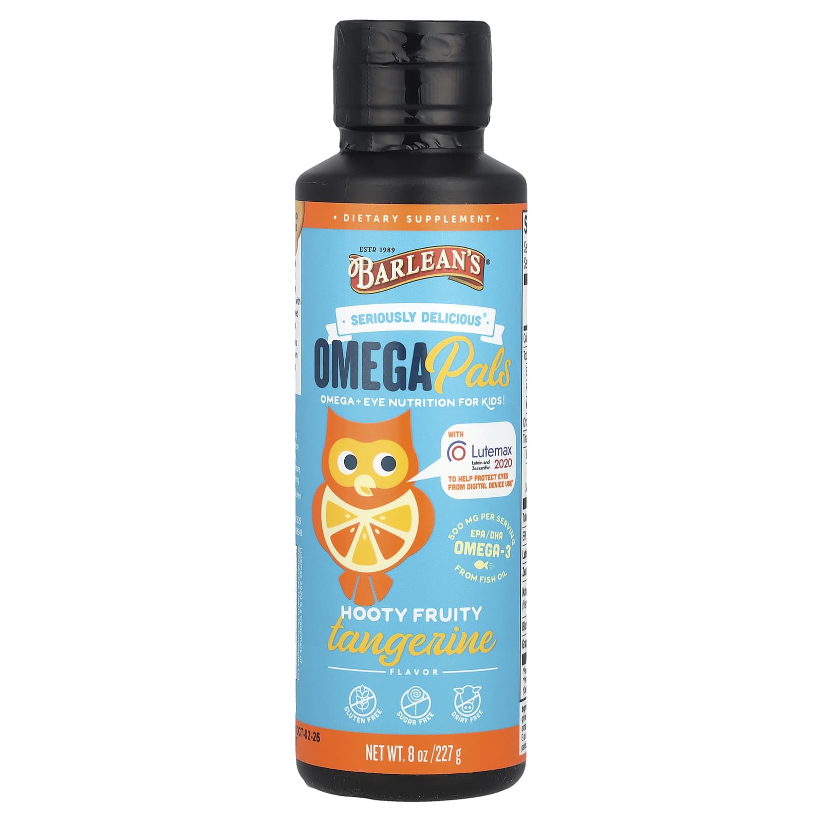 Barlean's Omega Pals Hooty Fruity Tangerine for Kids - 8 oz (227g) - Image 1