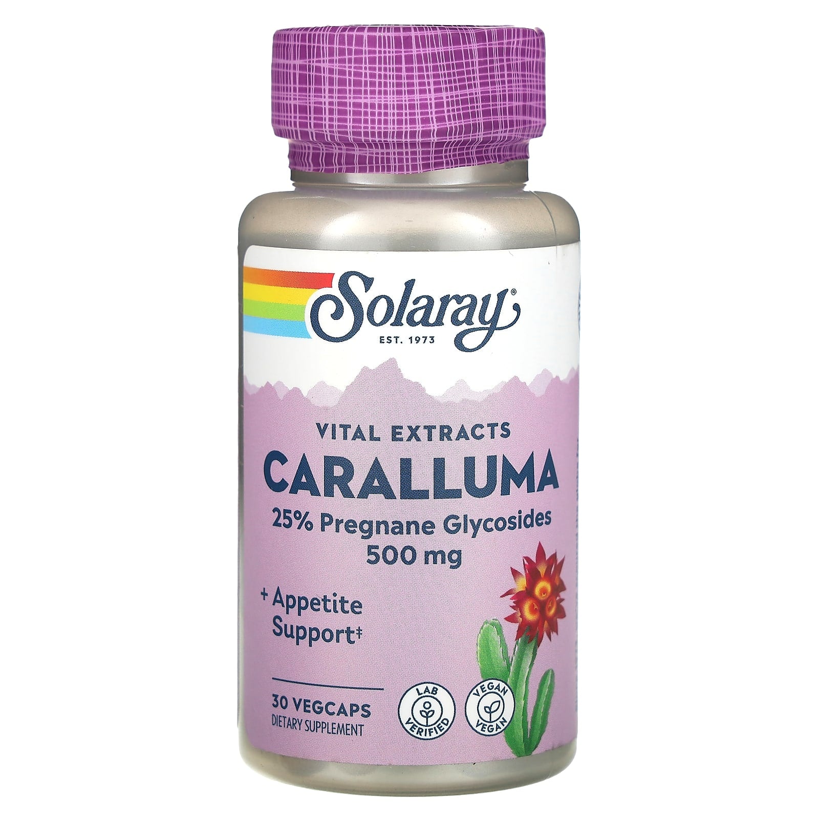Solaray, Vital Extracts, Caralluma, 500 mg, 30 VegCaps - Image 1