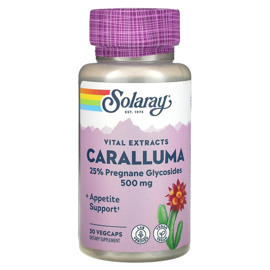 Solaray, Vital Extracts, Caralluma, 500 mg, 30 VegCaps - Image 1