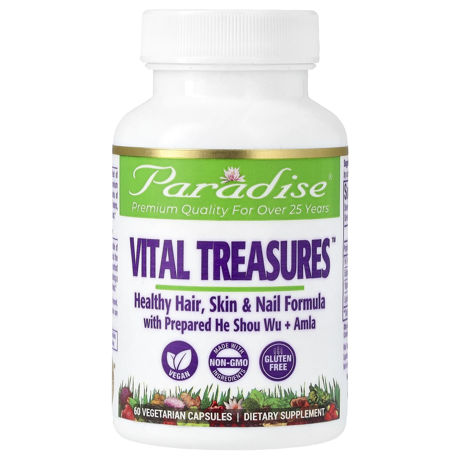 Paradise Herbs, Vital Treasures, 60 Vegetarian Capsules - Image 1