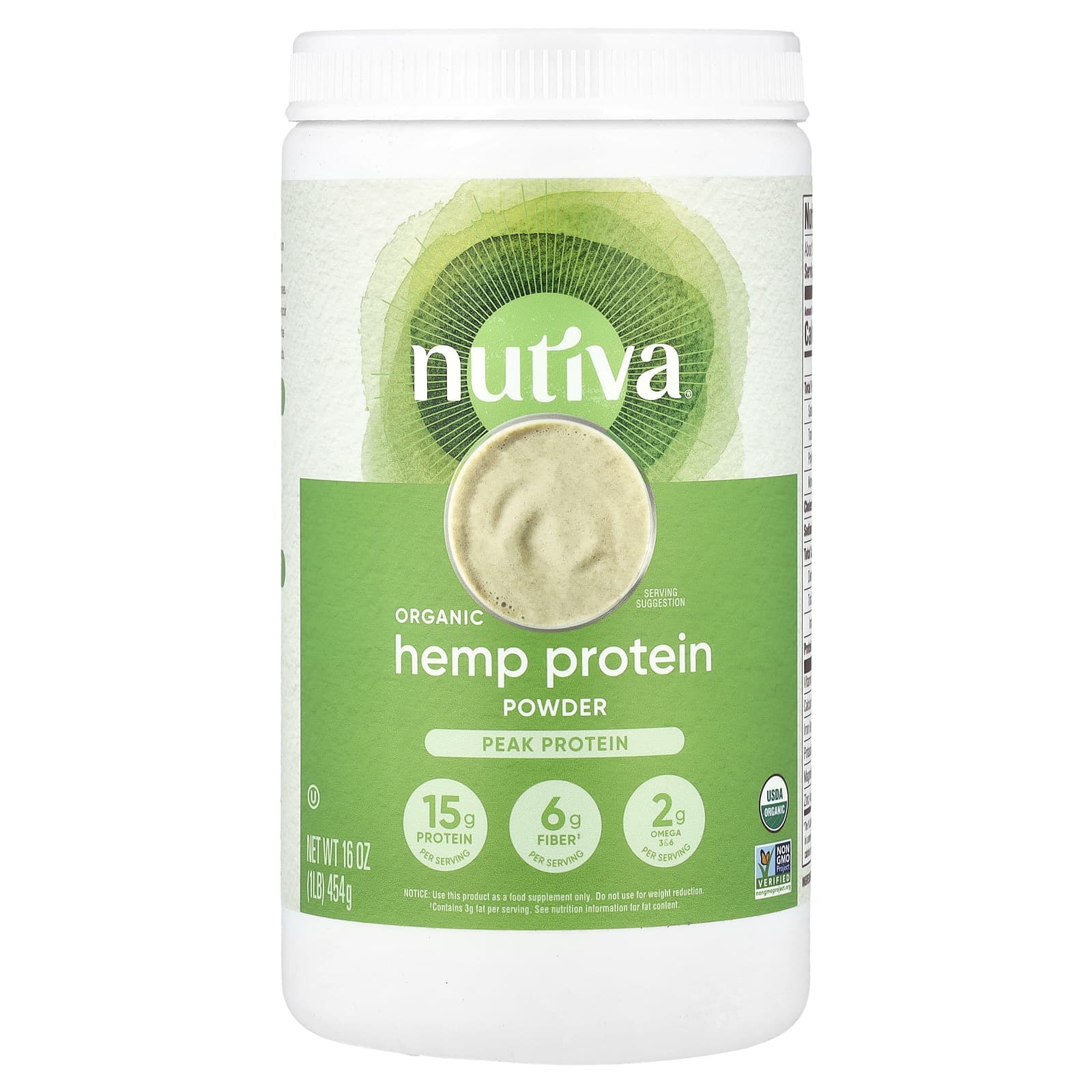 Nutiva, Organic Hemp Protein Powder, 1 lb (454 g) - Image 1