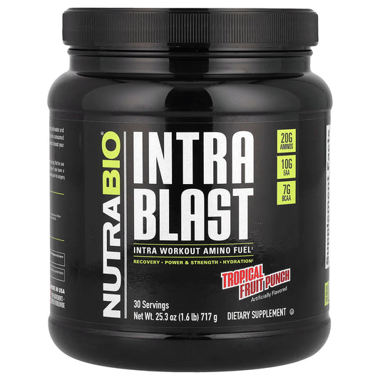 NutraBio, Intra Blast, Intra Workout Amino Fuel, Tropical Fruit Punch, 1.6 lb (717 g) - Image 1