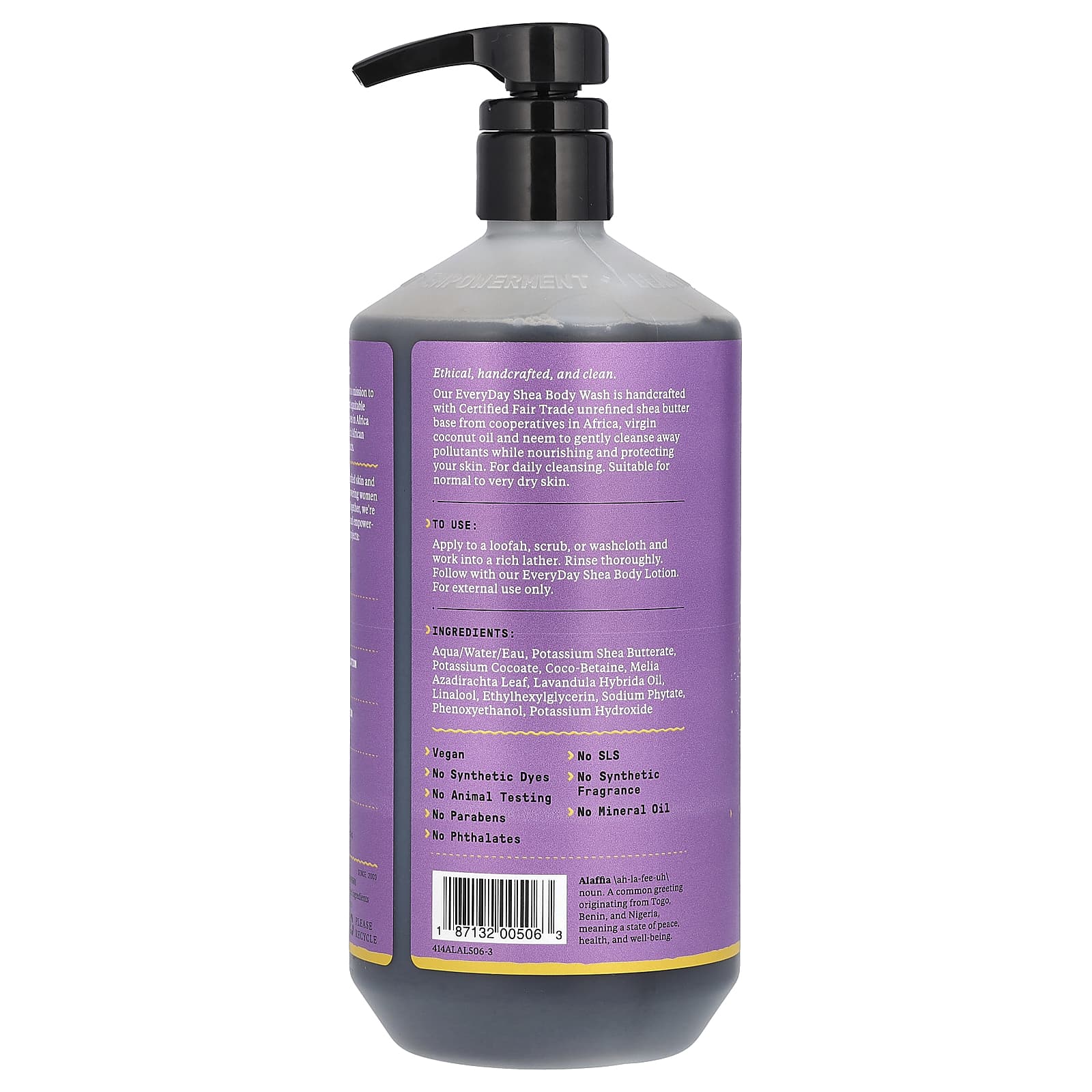 Nourishing Lavender Body Wash for Dry Skin by Alaffia, 32 oz - Image 2